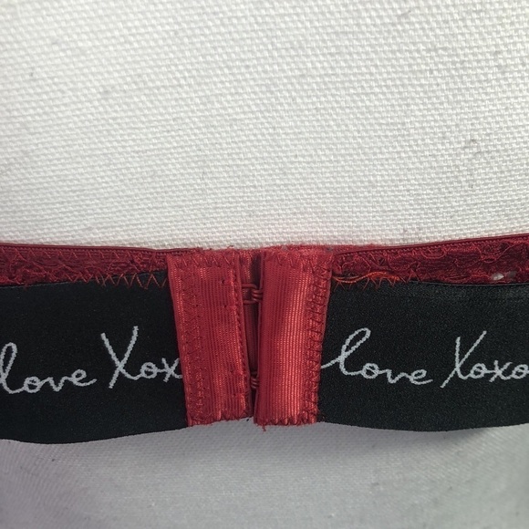 XOXO Lovely Red Lace Padded Push Up Bra Size 38 C - Picture 6 of 9